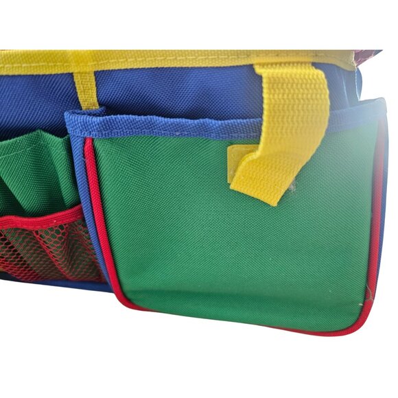 Colorblock Organization Kid Car Picnic Bag with Shoulder Strap VTG 90s Large - Picture 8 of 10